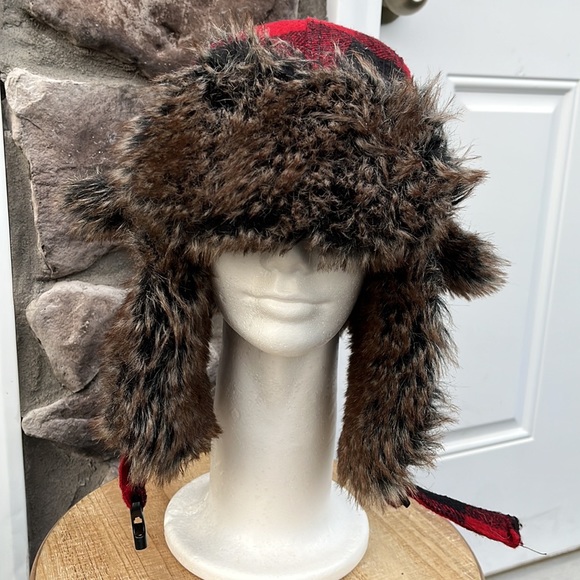 Biodomes headgear Accessories Buffalo Plaid Fur Lined Trapper Hat